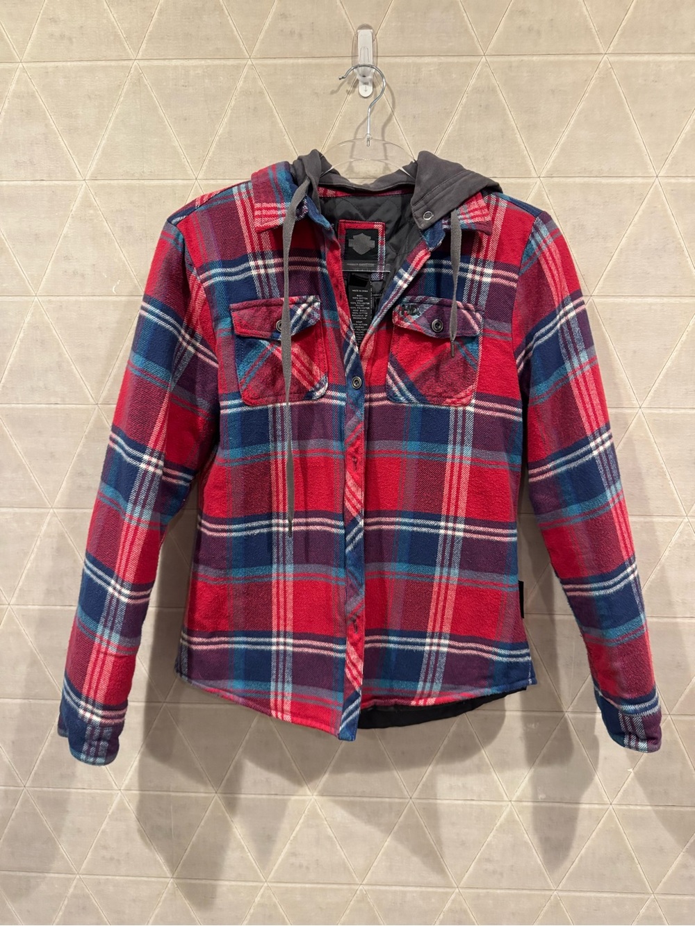 Harley-Davidson Red & Blue Plaid Lightweight Shirt Jacket